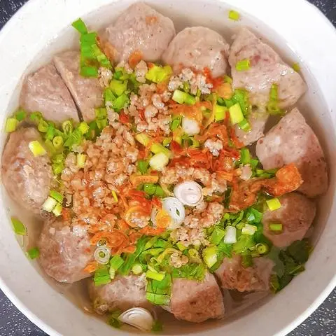 Hình ảnh súp bò viên, bò tái, trứng chần, thịt bằm