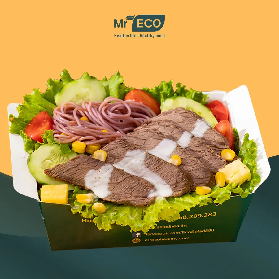 Hình ảnh Bún gạo lứt trộn bò áp chảo