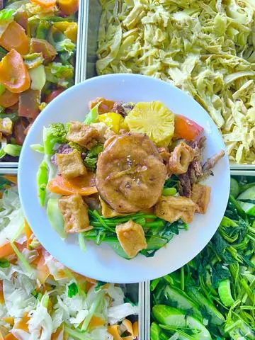 Hình ảnh cơm chay cá lóc kho tiêu 