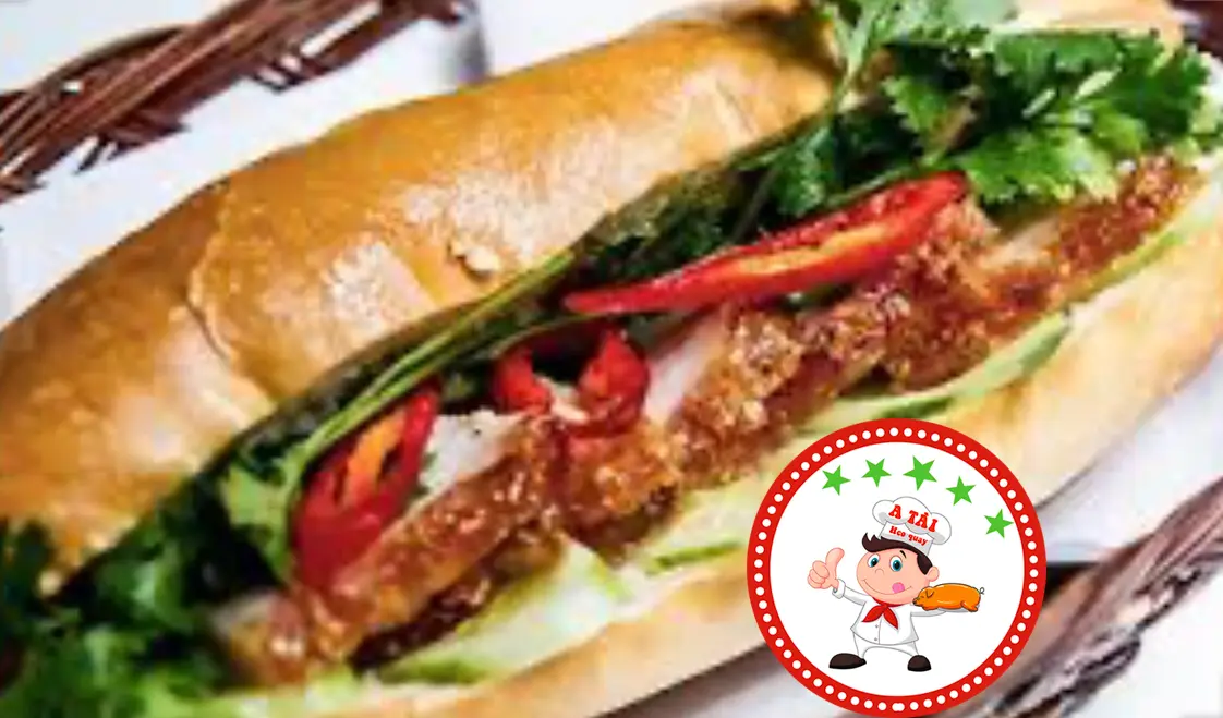 Hình ảnh Bánh Mì Đặc Biệt (Heo Quay Da Giòn+ Xá Xíu) +  Trà Tắc