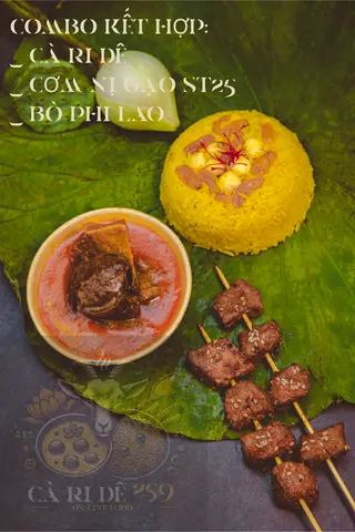 Hình ảnh Combo Cà Ri Dê + 2 Xiên Bò Phi Lao (Tặng Cơm Nị)
