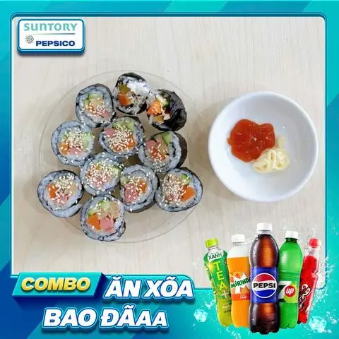 Hình ảnh Cơm Cuộn Chay + Pepsi