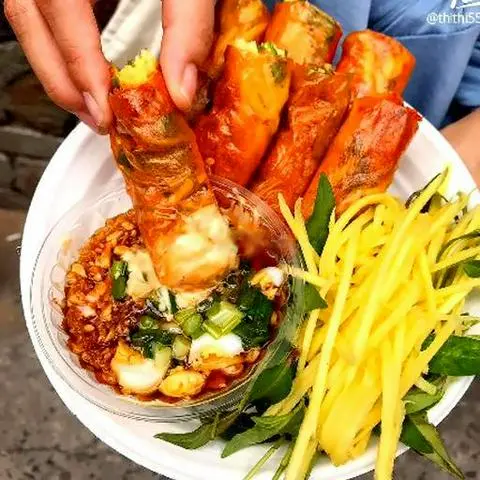 Hình ảnh Bánh tráng cuốn chấm mắm me
