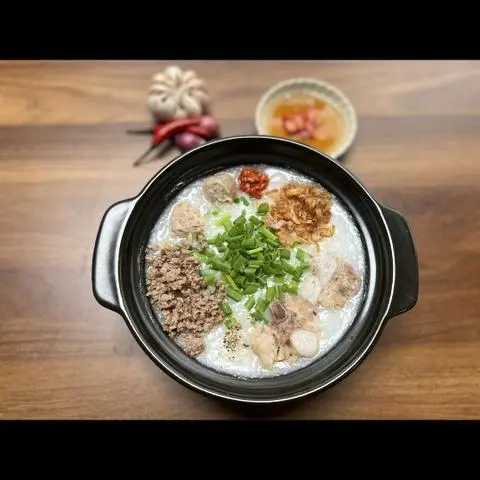 Hình ảnh Cháo thịt bằm bò viên