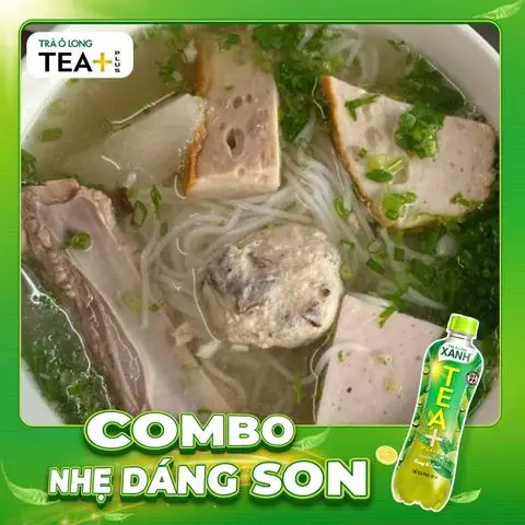 Hình ảnh Combo Bún mọc sườn + Olong xanh