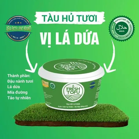 Hình ảnh tàu hủ tươi Fresh vị lá dứa set 5h