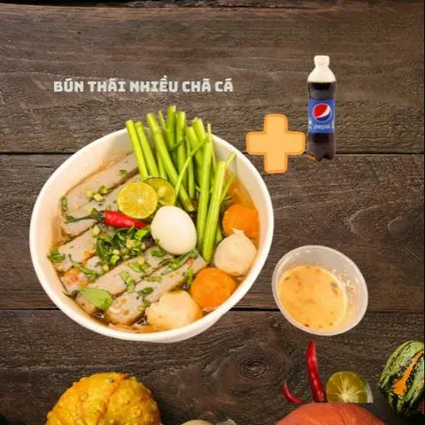 Hình ảnh Combo bún thái chả cá - pepsi