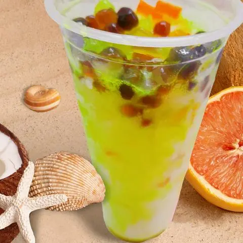 Hình ảnh Yaourt Sữa Bò Đá Nhà Làm, Vị Mật Ong, Đường Đen 3 Trân Châu, Thạch Trái Cây (700ml)