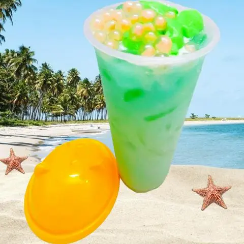 Hình ảnh Trà Sữa Việt Quất, Pudding, Thạch Nổ Củ Năng Hoa Hồng (700ml)
