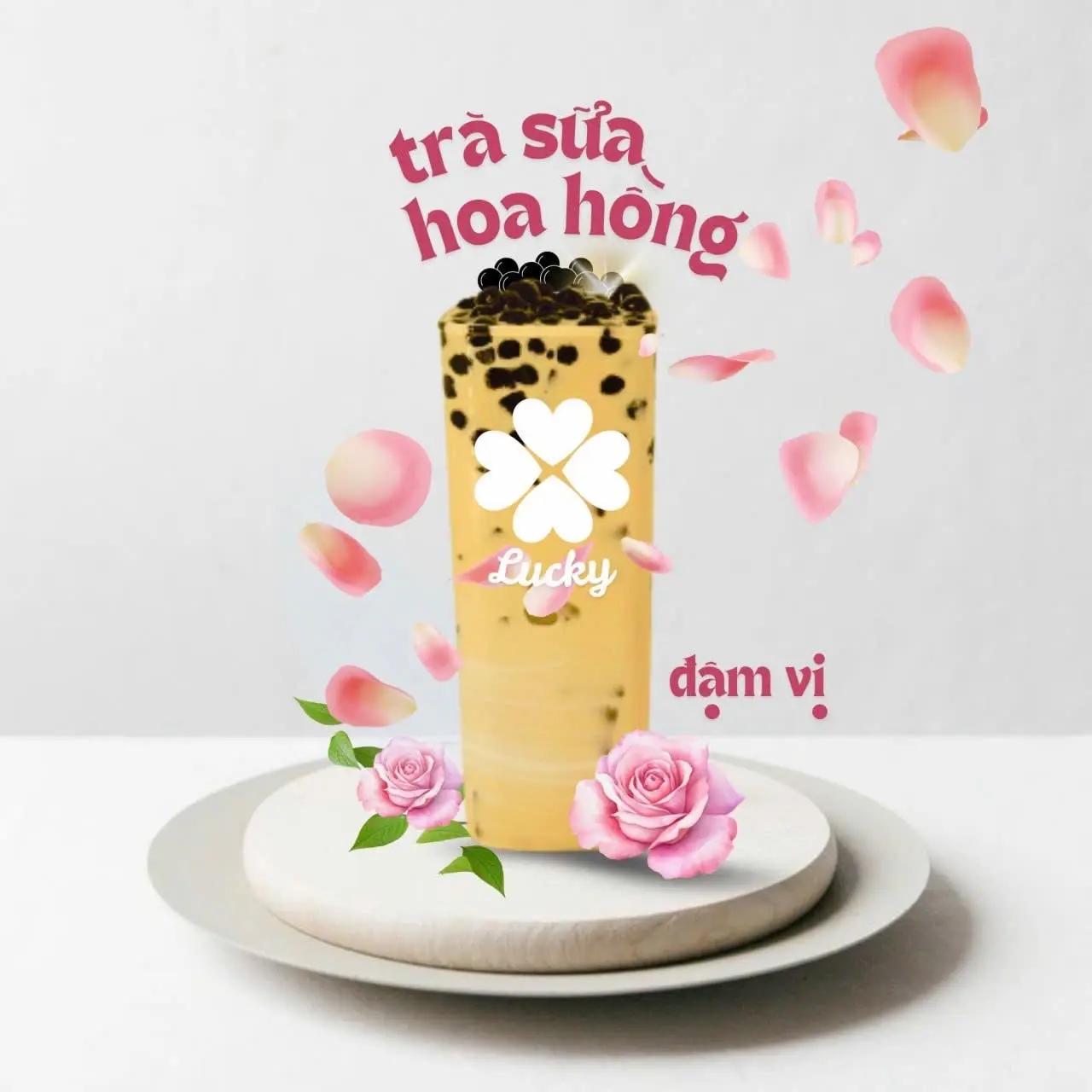 Hình ảnh Trà sữa hoa hồng
