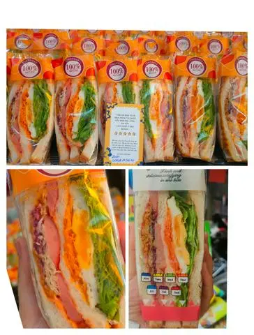 Hình ảnh Sandwich xúc xích - trứng - chà bông