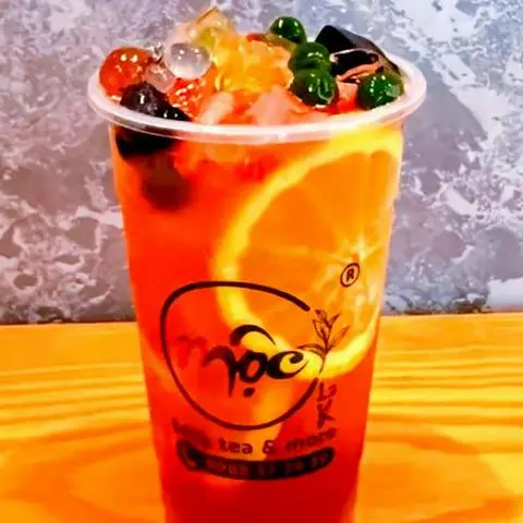 Hình ảnh Hồng trà cam sả full topping