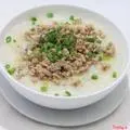 Hình ảnh Cháo thịt bằm + trà đào