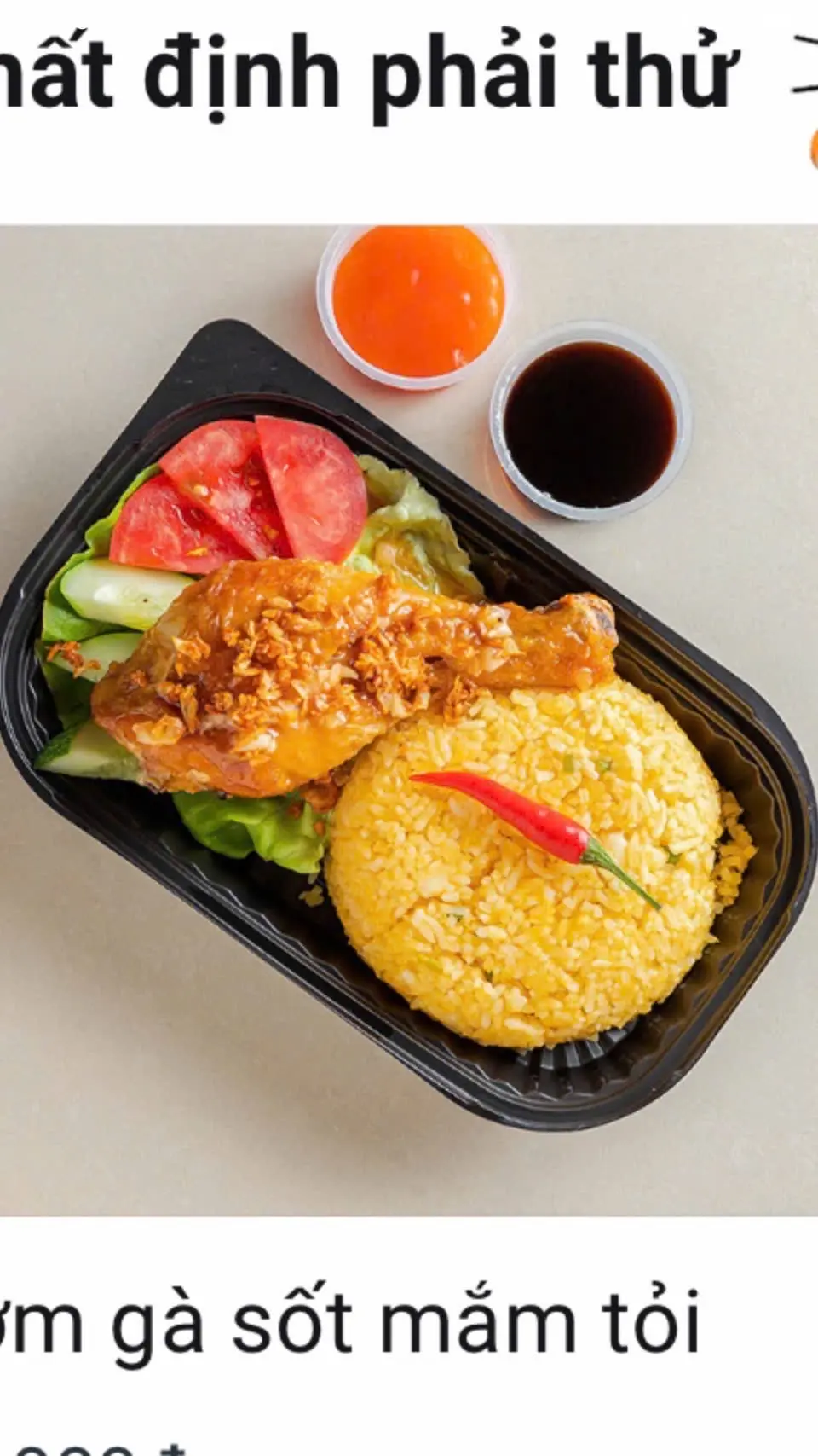 Hình ảnh Cơm Gà Sốt Mắm Tỏi