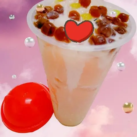 Hình ảnh Trà Sữa Hoa Anh Đào, Kem Macchiato, Trân Châu Mix 3 Vị (700ml)