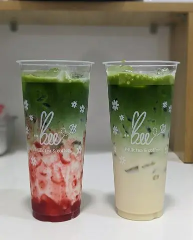 Hình ảnh Matcha latte dâu