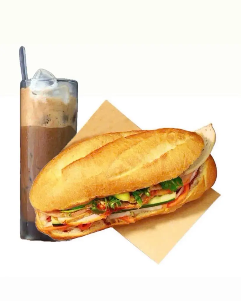 Hình ảnh Combo Bánh Mì Thịt Chả + Caphe Sữa Đá