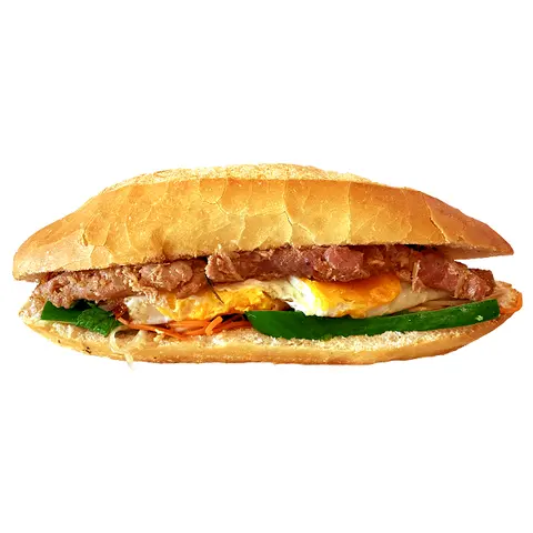 Hình ảnh Bánh Mì Thịt Nướng vs Trứng 
