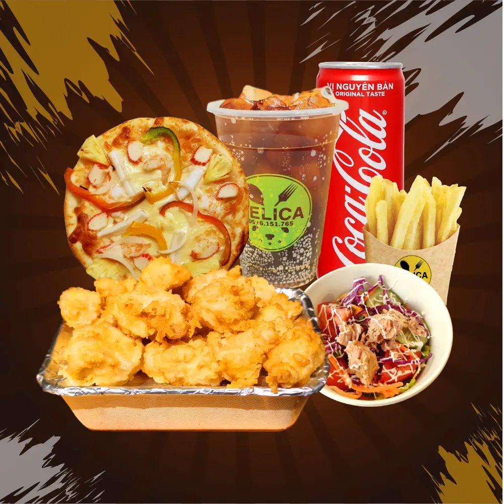 Hình ảnh COMBO 19: Combo Gà Viên Popcorn + Pizza