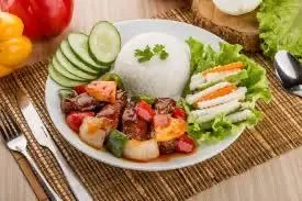 Hình ảnh Cơm sườn heo chua ngọt