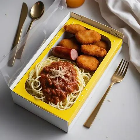 Hình ảnh MÌ Ý BÒ BẰM GÀ VIÊN XÚC XÍCH