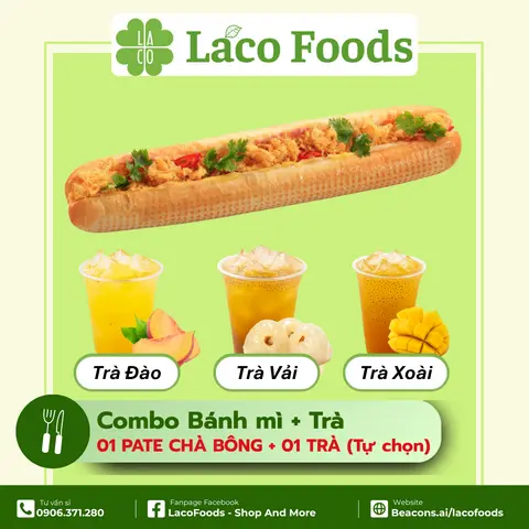 Hình ảnh Combo 1 BMQ Pate Chà Bông + 1 Trà (Tự chọn)
