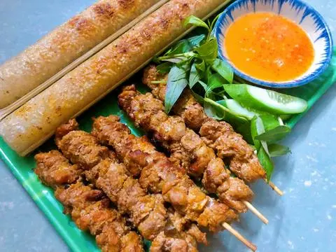 Hình ảnh thịt xiên nướng Hà Nội 