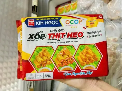Hình ảnh Chả Giò Xốp Nhân Thịt Heo Kim Ngọc (30 Cây) 500g Chiên Giòn Đầy Nhân Thơm Ngon