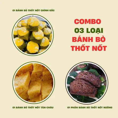 Hình ảnh COMBO 03 LOẠI BÁNH BÒ THỐT NỐT