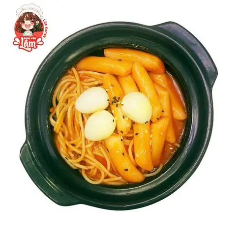 Hình ảnh Mì ý trộn tokbokki trứng cút