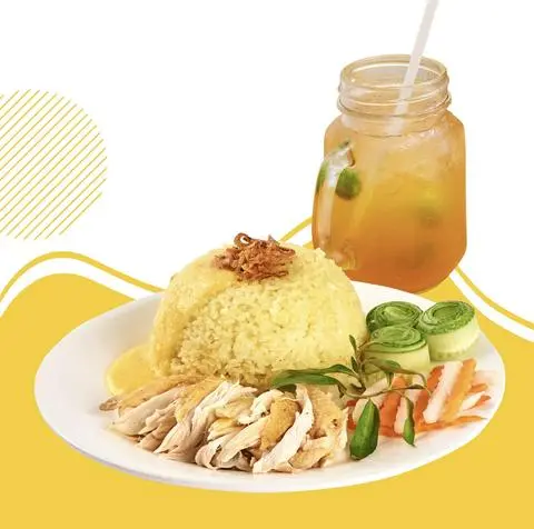 Hình ảnh Combo cơm gà ta xé - trà đào tắc