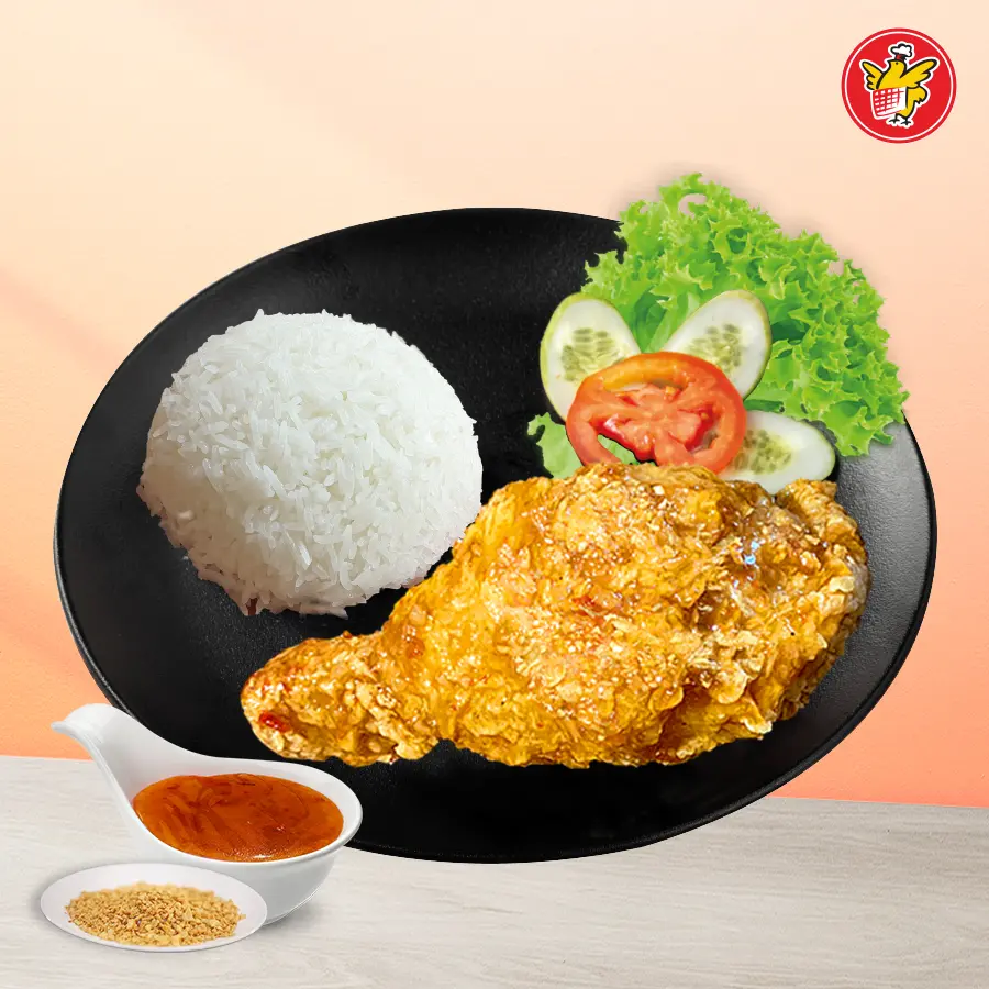 Hình ảnh Cơm Gà Giòn Xốt Mắm Tỏi
