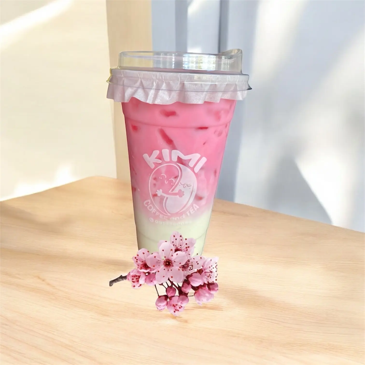 Hình ảnh Hoa anh đào latte sữa - L