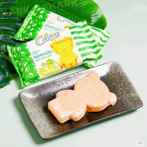 Hình ảnh Kem Bánh Gấu Hạt Dẻ Cười Có Nhân Hạt Dẻ, Trân Châu Celano Sandwich Cao Cấp Chính Hãng