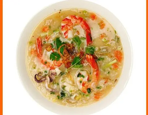 Hình ảnh cháo mực tươi,thịt bằm lớn