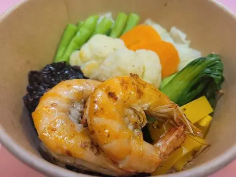 Hình ảnh Cơm Gạo Lứt Đen + Tôm Cháy Bơ Tỏi