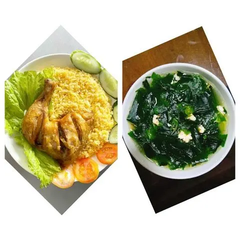 Hình ảnh Combo cơm đùi lớn+ canh rong biển