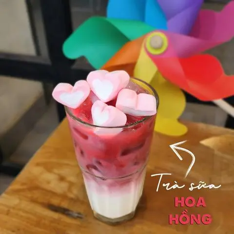 Hình ảnh Trà Sữa Hoa Hồng