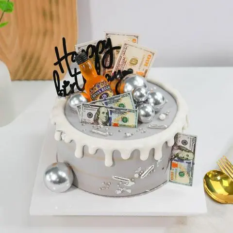 Hình ảnh Bánh Kem Sinh Nhật Tiền Tài Đẹp - Size 16cm