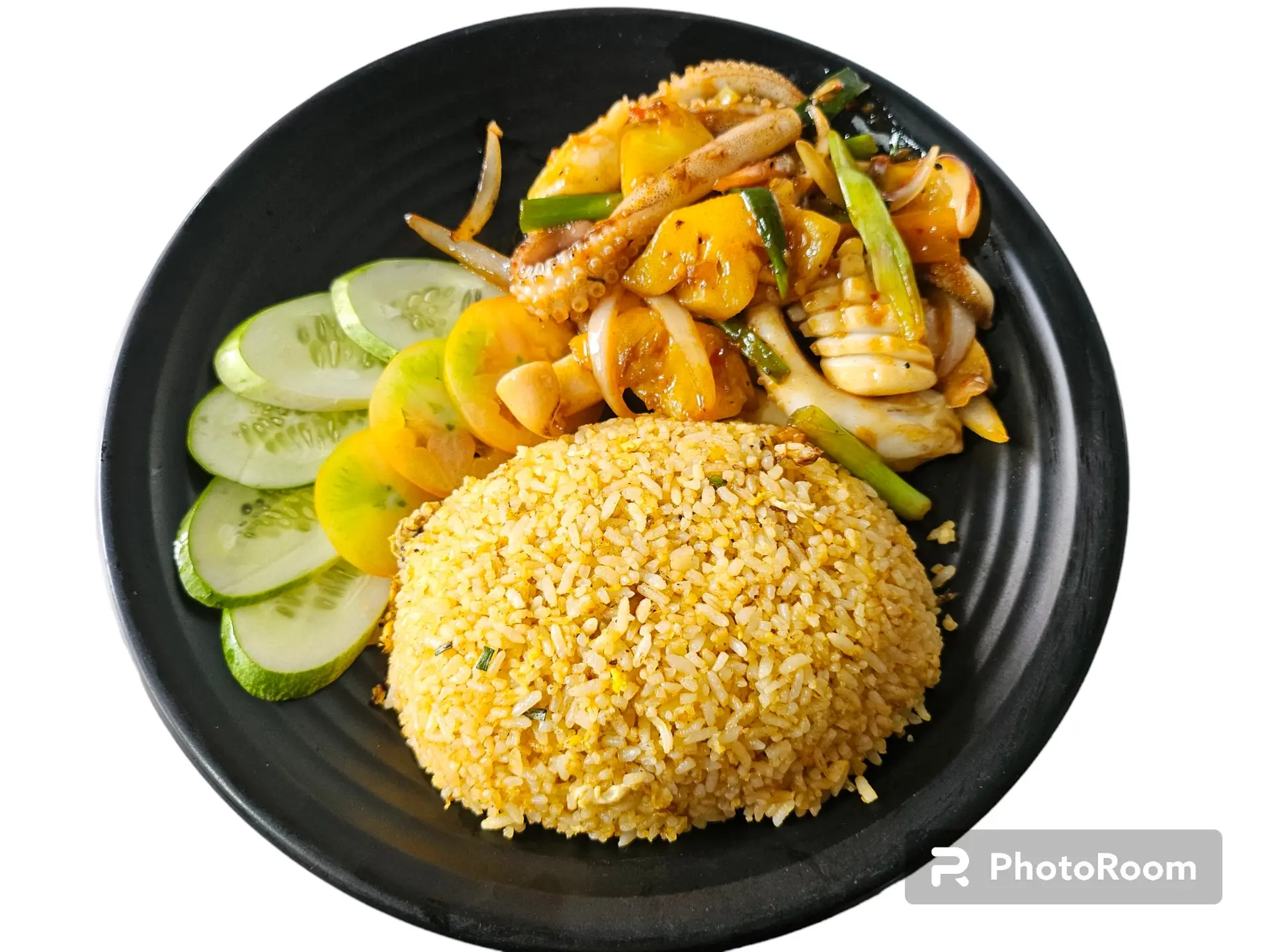 Hình ảnh cơm mực xào sa tế