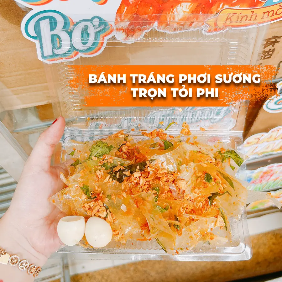 Hình ảnh Bánh Tráng Phơi Sương Trộn Tỏi Phi