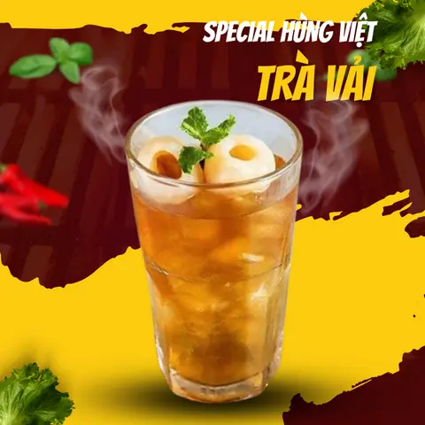 Hình ảnh Hồng Trà Vải (topping trái vải)