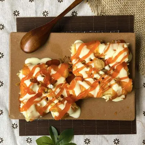 Hình ảnh Bánh tráng cuốn sốt cream cheese
