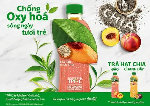 Hình ảnh trà đào- hạt chia