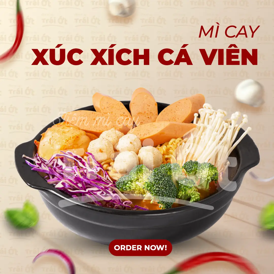 Hình ảnh Mì Cay Xúc Xích Cá Viên