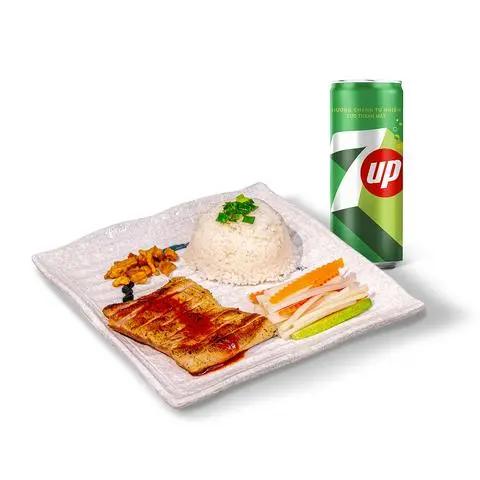 Hình ảnh Combo Cơm Tấm Nạc Giòn IBERICO Thảo Mộc kèm 7up