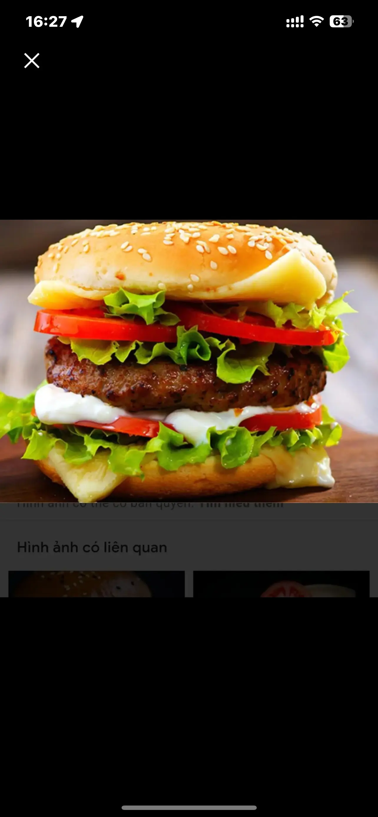 Hình ảnh Hamburger tôm trứng phô mai
