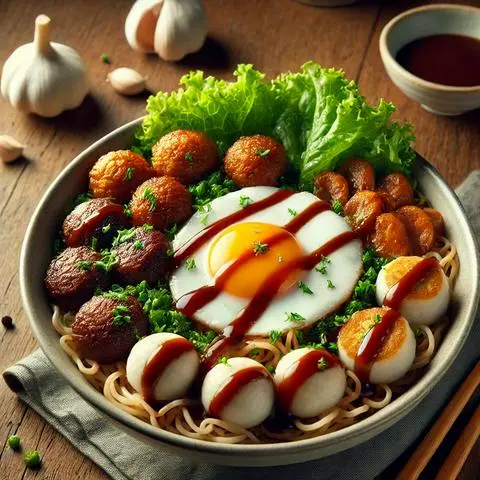Hình ảnh [TẶNG XÚC XÍCH VƯỜN BIA NHẬP KHẨU TỪ ĐỨC] Mì trộn Thập cẩm Xốt Tereyaki