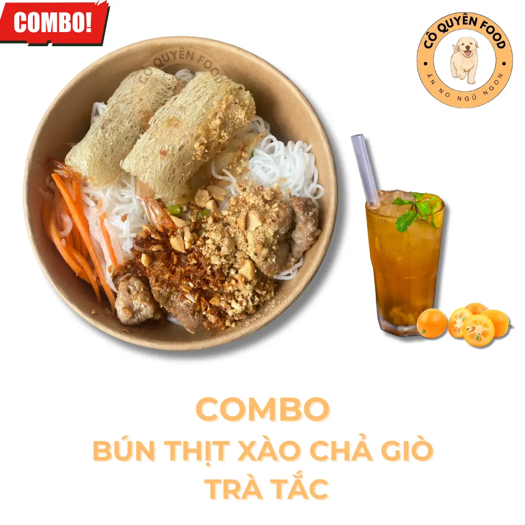 Hình ảnh COMBO BÚN THỊT XÀO CHẢ GIÒ TRÀ TẮC