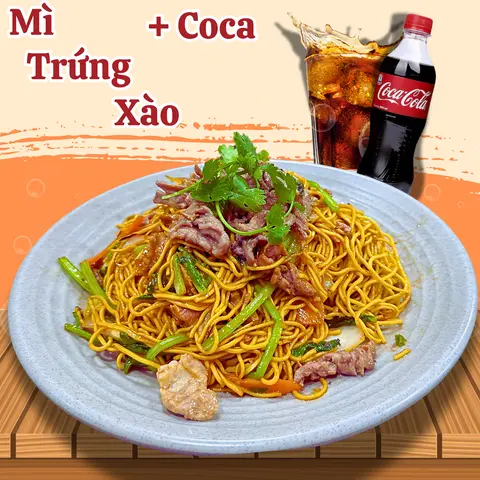 Hình ảnh Mì Trứng Xào Sốt Thập Cẩm + Coca